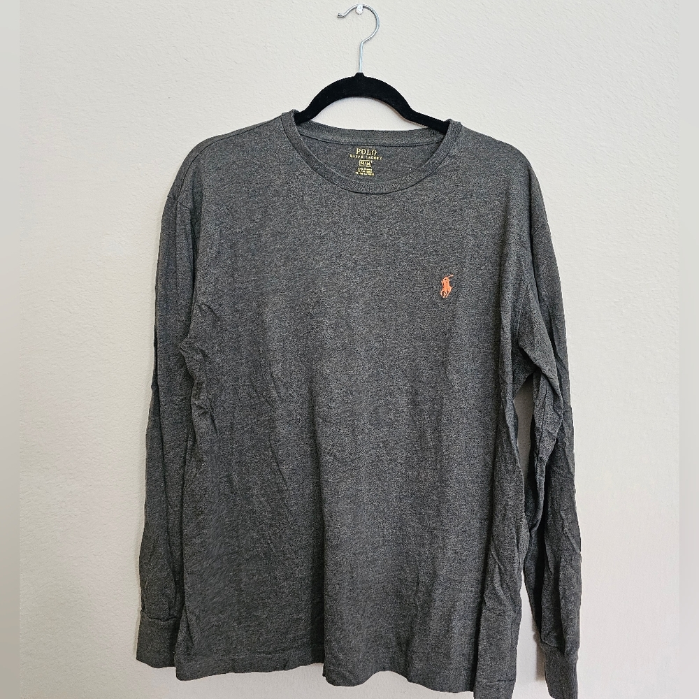 Polo by Ralph Lauren Men's Charcoal Long Sleeve Tee